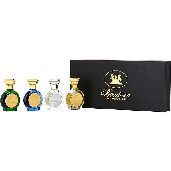 Boadicea The Victorious Variety Set-Best Sellers Set With Blue Sapphire Pure Parfum & Complex Pure Parfum & Glorious Eau De Parfum & Valiant Pure Parfum And All Are Spray 0.33 oz Minis - Үнэртэй ус