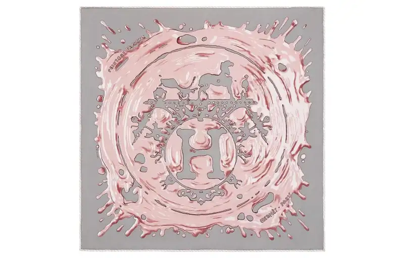 HERMES Silk Scarves Women's Gray