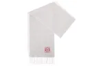 LOEWE Wool Knit Scarves Unisex White/Gray