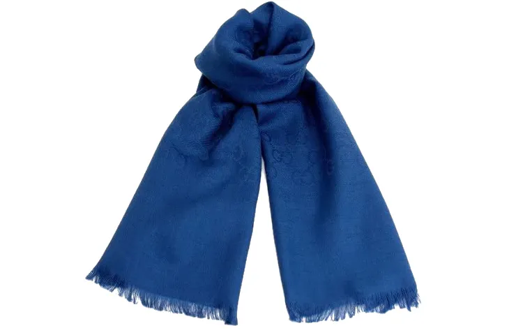 GUCCI GG Knit Scarves Unisex Blue