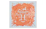 HERMES Scarves Women's Sky Blue/Apricot