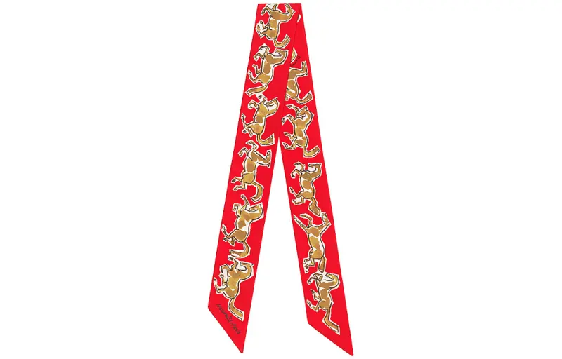 Hermès Pre Owned Twilly Chevaux En Liberte Printed Scarf