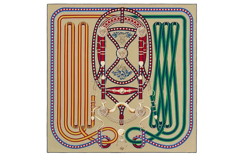 HERMES Scarves Women's Beige Yellow