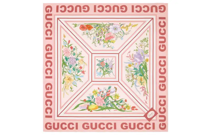 GUCCI Floral-print Silk Scarf