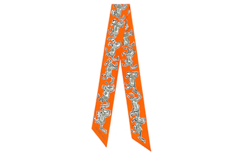 HERMES Silk Scarves Women's Orange
