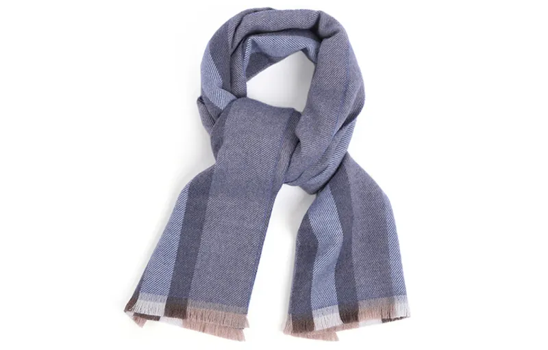 GUCCI Fashion Wool Knit Scarves Men's Blue Gray