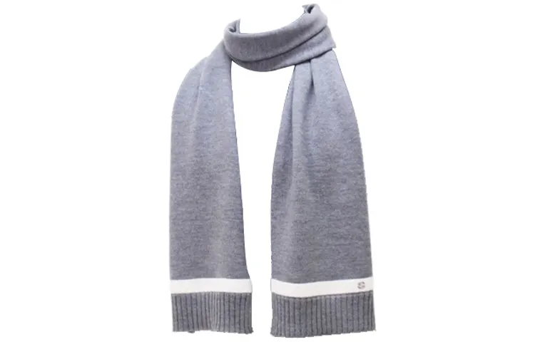 GUCCI Knit Scarves Unisex Gray
