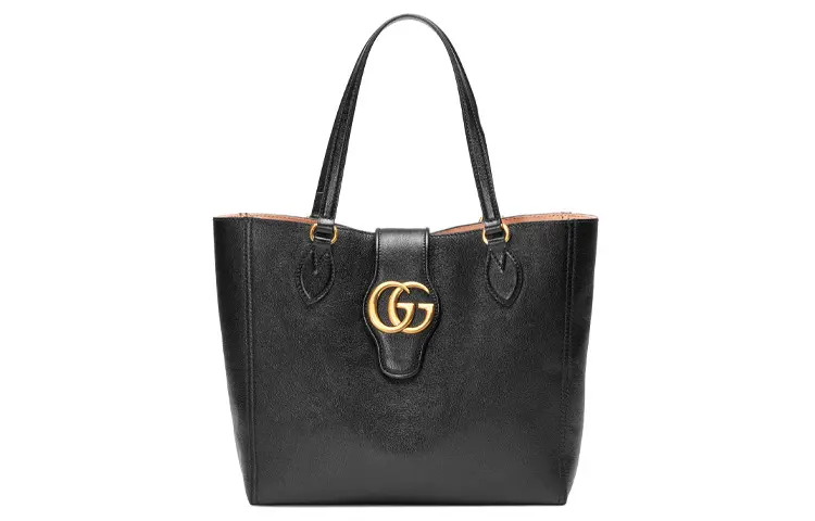 GUCCI Leather Tote Bag, Shopping Bag, Shoulder Bag, Handbag Small Women's Black