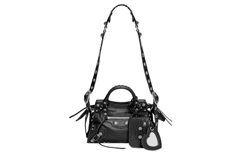 Balenciaga Women's XS Neo Cagole Arena Lambskin Handbag Black