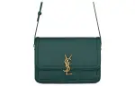 SAINT LAURENT SOLFERINO Cow Leather Tofu Bag, Shoulder Bag, Crossbody Bag Medium Women's Green