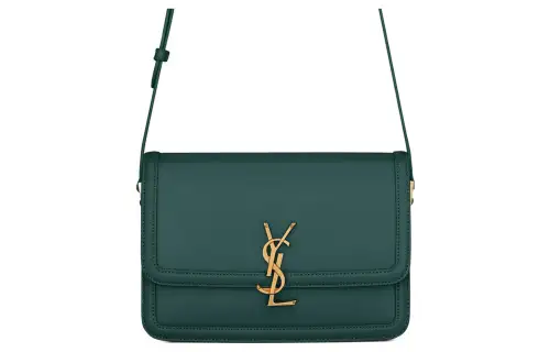 SAINT LAURENT SOLFERINO Cow Leather Tofu Bag, Shoulder Bag, Crossbody Bag Medium Women's Green