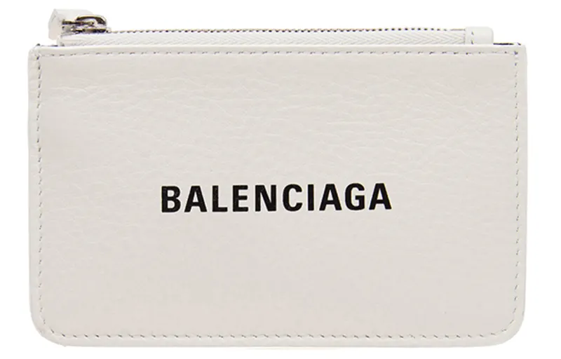 Balenciaga Cow Leather Wallet Regular Women's White