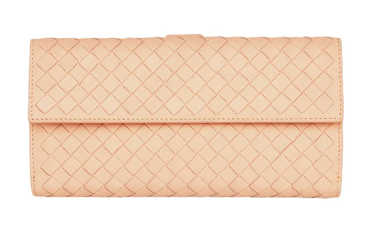 Bottega Veneta Sheepskin Wallet Regular Women's Light Pink