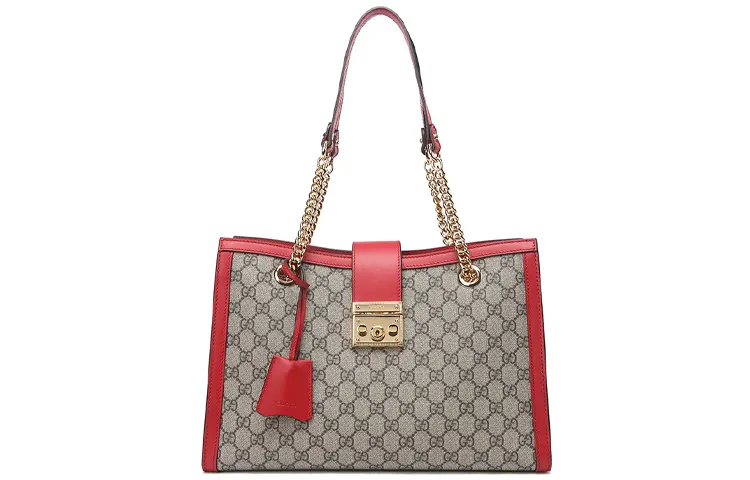 GUCCI Padlock Canvas With Leather Tote Bag, Shopping Bag, Lock Bag, Crossbody Bag, Handbag, Shoulder Bag Women's