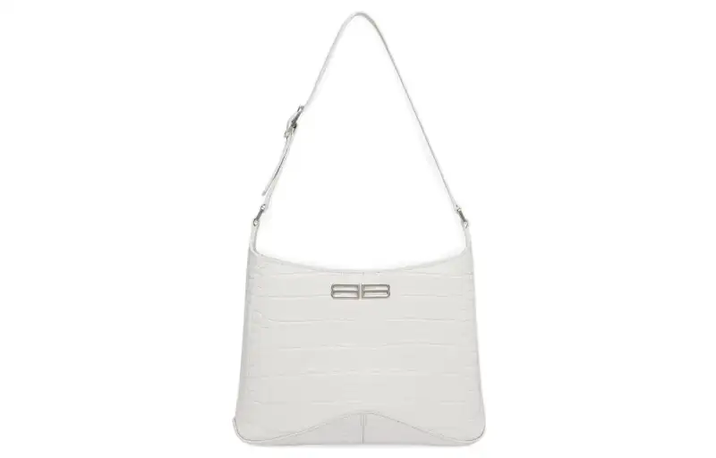 Balenciaga Cow Leather Crescent Bag Shoulder Bag Women's White