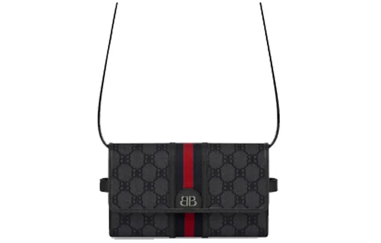 Balenciaga GUCCI Collaboration Canvas With Leather Shoulder Bag, Crossbody Bag Mini Women's