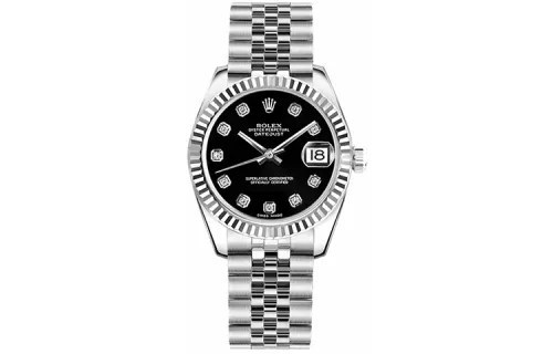 ROLEX Datejust Collection Automatic Mechanical Movement 100m Waterproof Women's Watch 31mm Black Dial