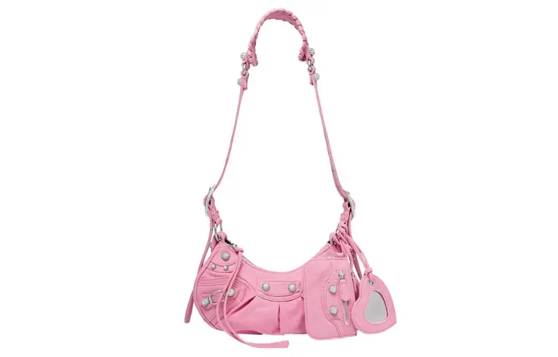 Balenciaga Le Cagole Denim Shoulder Bag Mini Women's Pink