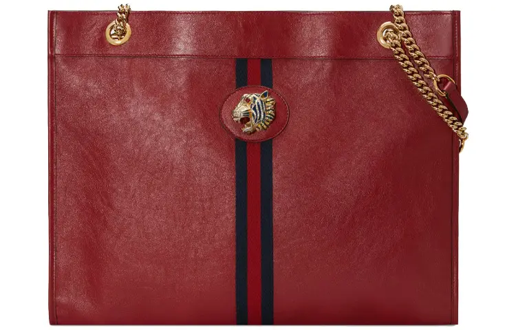 GUCCI Leather Portable Crossbody Bag, Shoulder Bag Large Women's Red