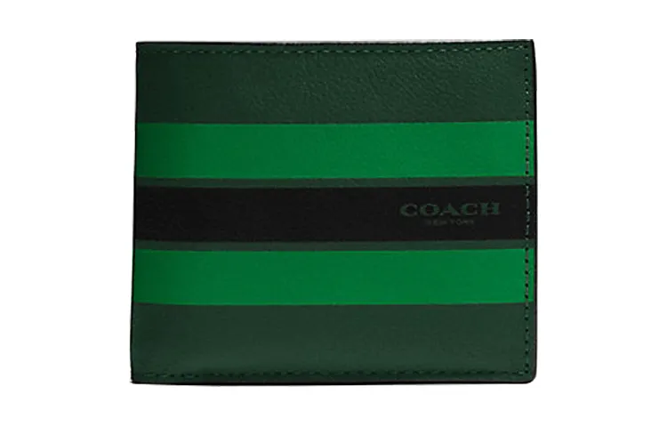COACH 3 IN 1 Wallet Leather 3 in 1 Card Holder Wallet Regular Men's Army Green