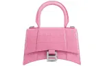 Balenciaga Hourglass Silver Tone Buckle Cow Leather Hourglass Bag, Handbag, Shoulder Bag, Crossbody Bag Small Women's