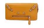 Balenciaga Cow Leather Wallet Women's Yellow