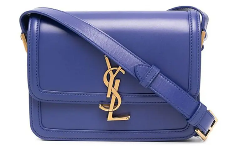 SAINT LAURENT SOLFERINO Leather Shoulder Bag, Crossbody Bag Small Women's Sapphire Blue
