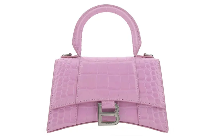 Balenciaga Hourglass Calfskin Hourglass Bag, Shoulder Bag, Crossbody Bag, Handbag Women's Lavender Purple