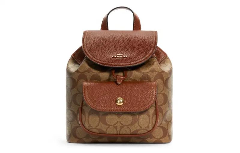 COACH Pennie Leather Backpack Small Women's Rusty