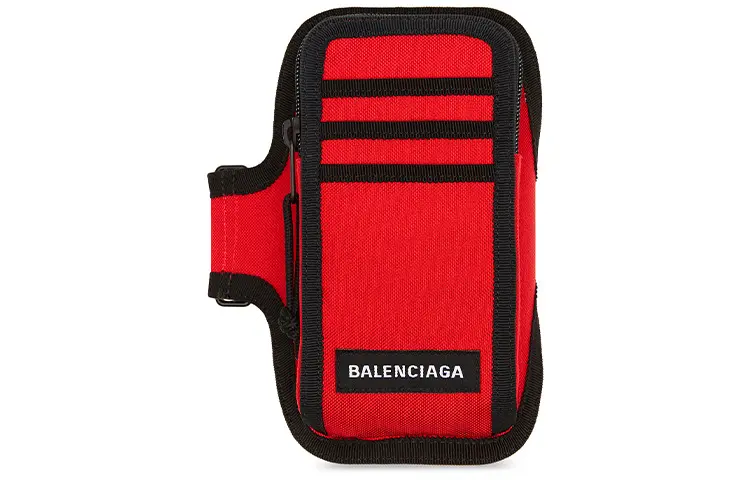 Balenciaga Explorer Recycled Nylon Cell Phone Pouch Men's Red