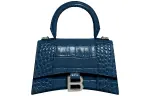 Balenciaga Hourglass Cow Leather Hourglass Bag, Handbag, Shoulder Bag, Crossbody Bag Women's Dark Blue/Hurricane Blue