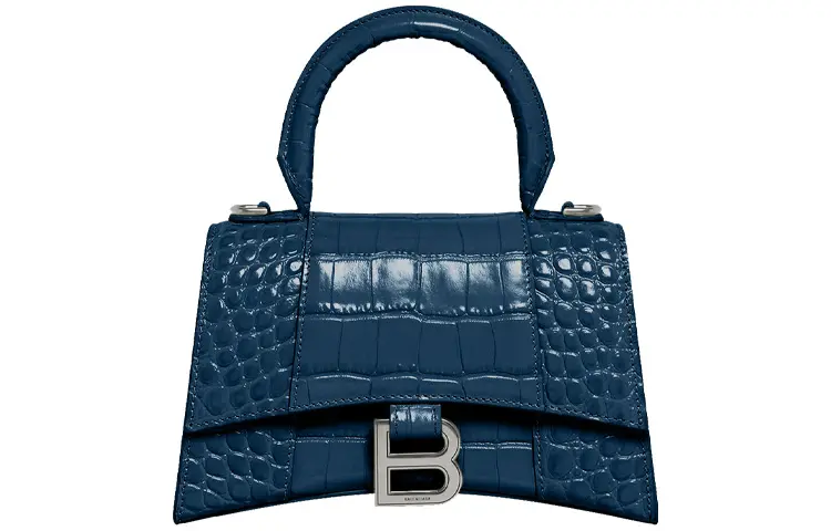 Balenciaga Hourglass Cow Leather Hourglass Bag, Handbag, Shoulder Bag, Crossbody Bag Women's Dark Blue/Hurricane Blue