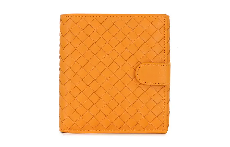 Bottega Veneta Leather Wallet Men's Orange