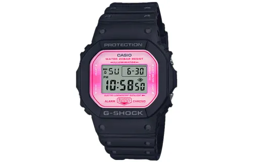 CASIO Casio G-Shock series cherry blossom theme special edition small square LCD display square cherry blossom dial waterproof and shockproof movement quartz movement Japanese and Korean watch women's watch pink dial