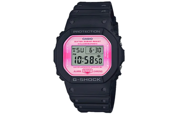 CASIO Casio G-Shock series cherry blossom theme special edition small square LCD display square cherry blossom dial waterproof and shockproof movement quartz movement Japanese and Korean watch women's watch pink dial