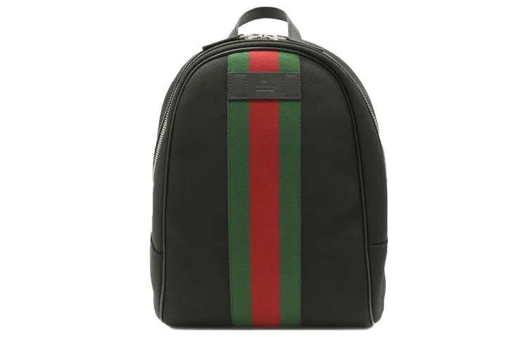 GUCCI Canvas With Leather Backpack Men's Black