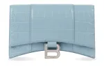 Balenciaga Hourglass Cow Leather Wallet Women's Blue
