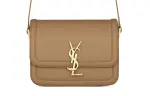 SAINT LAURENT SOLFERINO Leather Tofu Bag, Crossbody Bag, Shoulder Bag Women's Natural Brown