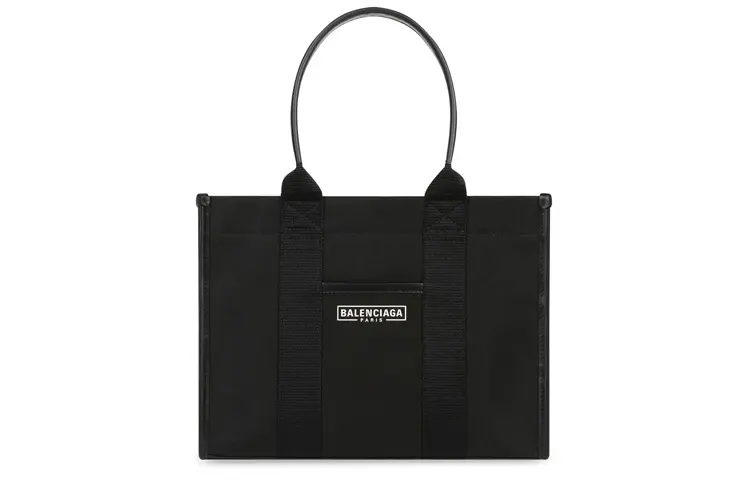 Balenciaga Solid Color Canvas Tote Bag, Shopping Bag, Canvas Bag, Handbag Regular Women's Black