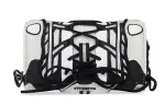 Balenciaga Fabric With Leather Lace Up Bag, One Shoulder, Crossbody Cell Phone Pouch Small Women's White & Black
