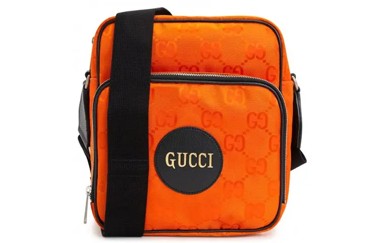 GUCCI Nylon Off The Grid Messenger Bag Orange