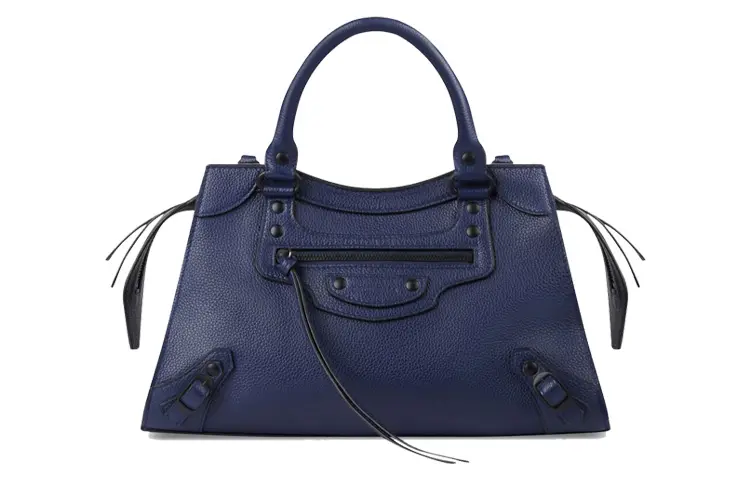 Balenciaga Grain Calfskin Handbag Women's Dark Blue