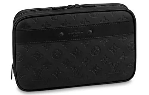 LOUIS VUITTON Shadow Leather Toiletry Bag Large Men's Black