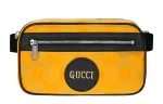GUCCI Nylon With Cow Leather Waist Bag Chest Bag Unisex Yellow/Black