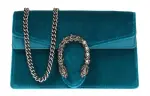 GUCCI Dionysus Velvet Shoulder Bag, Crossbody Bag Extra Mini Women's Peacock Green