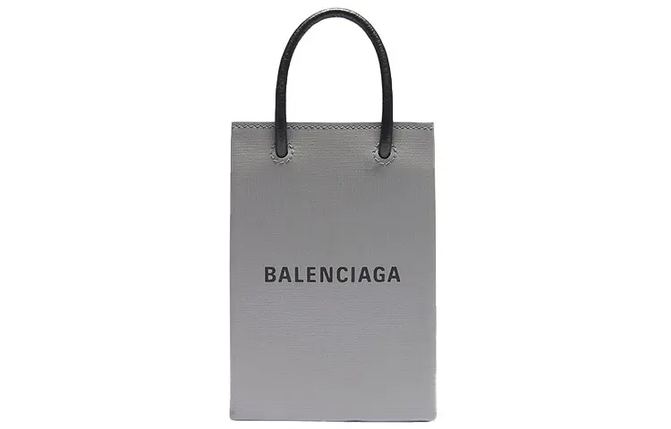 Balenciaga Calfskin Tote Bag, Shopping Bag, Cell Phone Pouch, Handbag, Shoulder Bag, Crossbody Bag Mini Unisex Gray