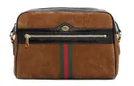 GUCCI Suede Portable Crossbody Bag, Shoulder Bag Women's Brown