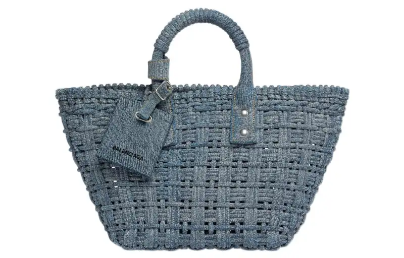 Balenciaga Bistro Denim Xs Basket Top Handle Bag