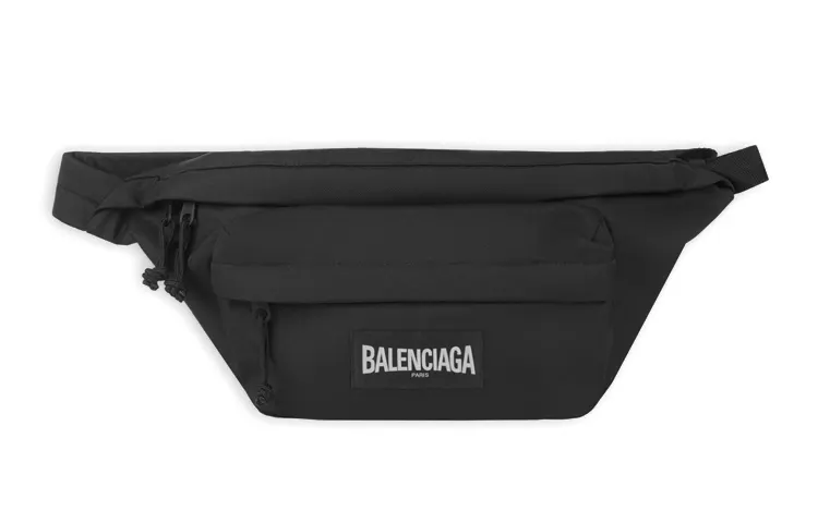 Balenciaga Nylon Fabric Crossbody Bag, Fanny Pack Regular Men's Black
