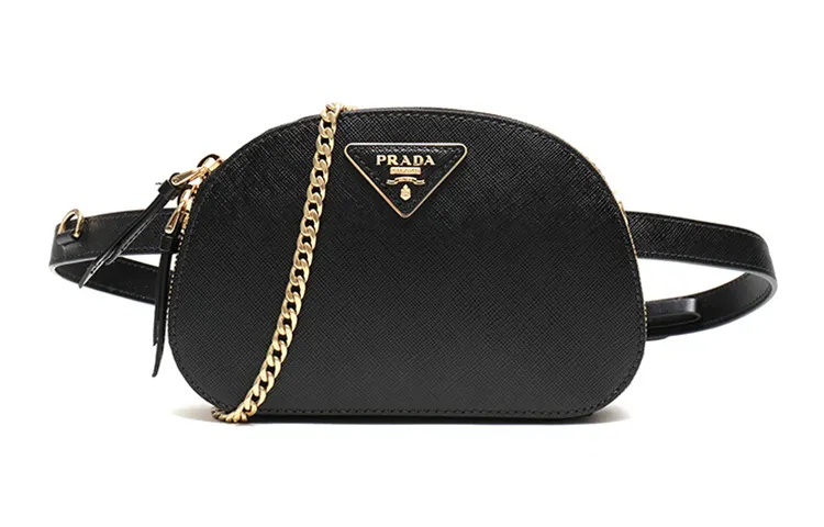 PRADA Cow Leather Shoulder Bag, Crossbody Bag, Fanny Pack, Sling Bag Women's Black